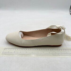 FSJ White Flat Pumps Square Toe Slip On Lace Up Party Dress Shoe for Shoe